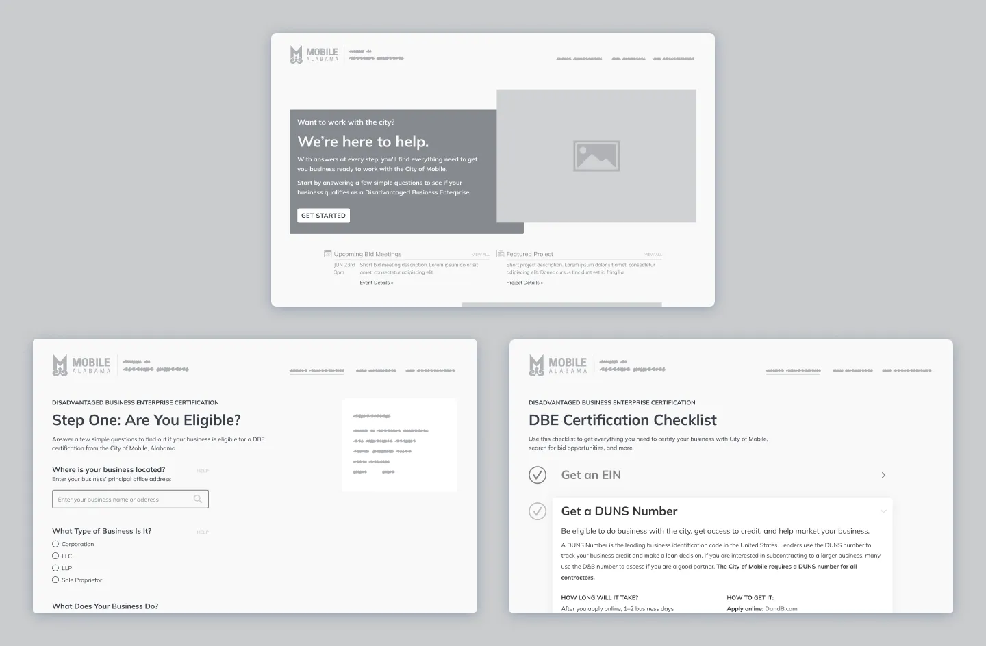 Key screens
